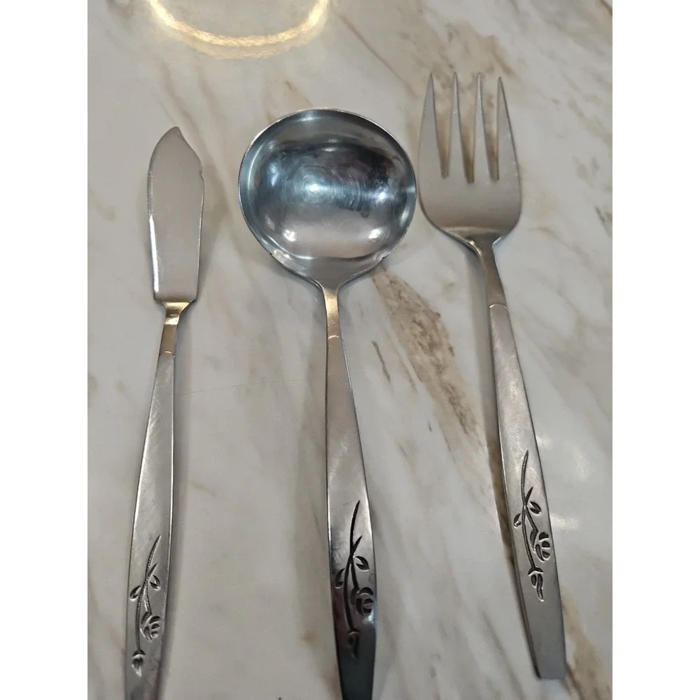Vtg Rebacraft Stainless Japan Soup Ladel, Butter Knife, Serving Fork Replacement